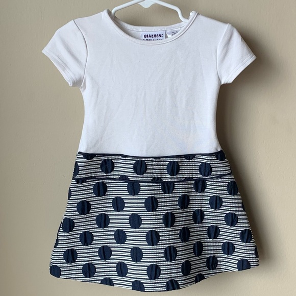 Blueberi Boulevard Other - Blueberi Boulevard stripes and polka dot short sleeve A line dress